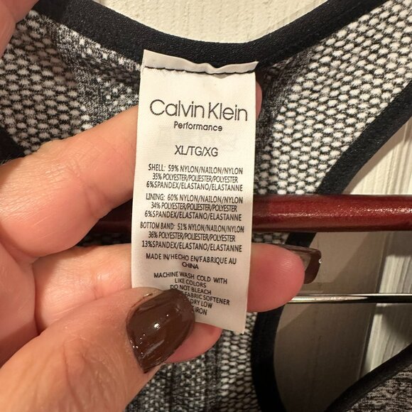 Calvin Klein Gray Raceback Performance Sports Bra XL 279 - Picture 3 of 3